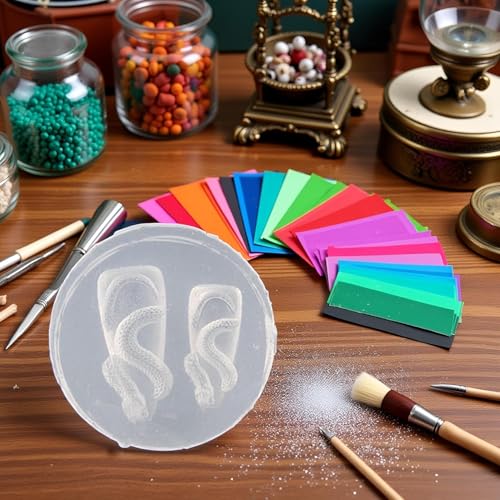 2Pcs DIY Silicone Nail Stamping Plate Dragon/Snake Nail Carving Molds Silicone Stamping Nail Art Molds Material Foot, Hand and Care