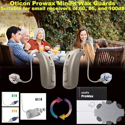 (60 Pcs) MiniFit Prowax Wax Guards Filters for Oticon Hearing Aids Supplies 10 Packs White-1mm