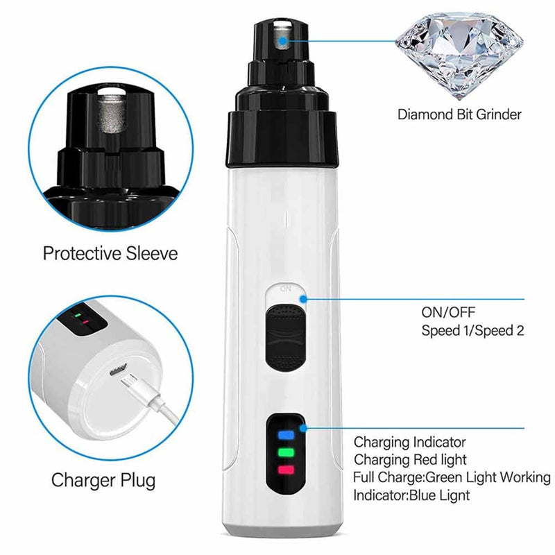 Silent Grind Pro for Dogs, SilentGrind Pro, Silent Grind Pro Dog Nail Trimmer, New Electric Dog Nail Clippers for Dog Nail Grinders Rechargeable, Pet Poochie Nail Grinder, Pet Paws Grooming Tool (1PC) 1PC - BeesActive Australia