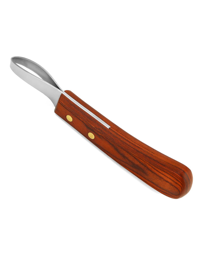 QWORK® Premium stainless steel hoof knife with handle, loop knife, hoof knife trimming tool for horses - BeesActive Australia