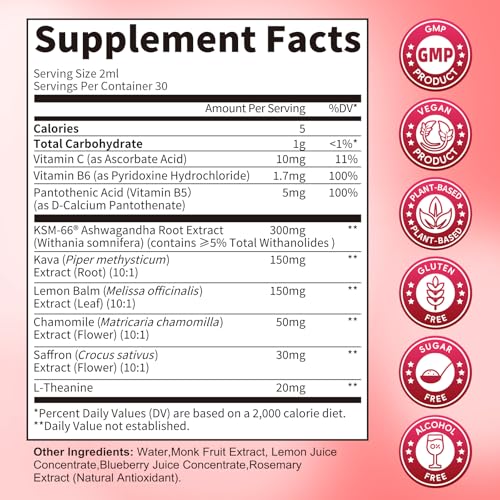 Cortisol Supplements for Women, Mood, Calm, Stress Balance, Hormone Harmony Cranberry 2 Fl Oz (Pack of 2)