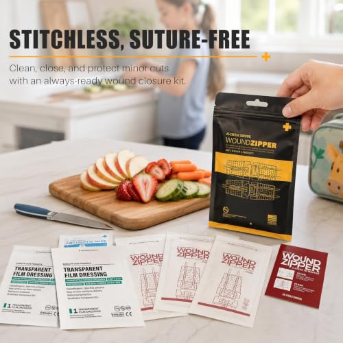 EVERLIT Compact Wound Closure Pack, Travel-Friendly Mini Wound Zipper Kit, Laceration Repair Wound Closure Strips 1-Pack