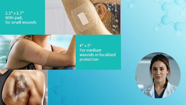 Dimora Transparent Film Dressing 50 Packs, Waterproof Adhesive Clear Bandages 4 in x 5 in, Wound Cover for IV Shield, Tattoo Aftercare Bandage,Clear Bandage Tape for Wound Care 4" x 5"