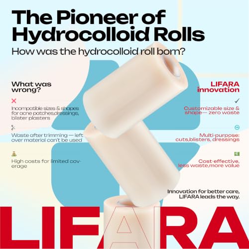 LIFARA Hydrocolloid Roll for Wound Care - Cut-to-Size, Extra Large Hydrocolloid Patch Bandages with Self-Adhesive, Waterproof, First Aid Kit Essential (4in*16ft, 19.7mils/ 0.5mm Thickness) Clear 4in*16ft, 19.7mil/ 0.5mm Thickness