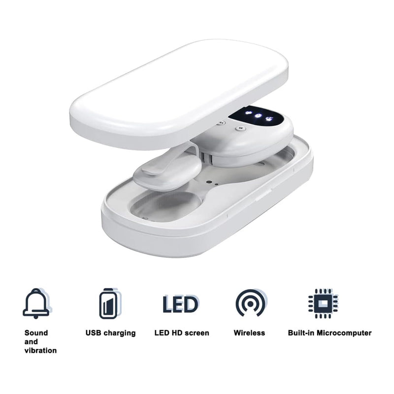 Wireless Bedwetting Alarm for Boys Girls, USB-C Rechargeable, Loud Sound, Strong Vibration, Pee Alarm, Potty Training for Kids, White