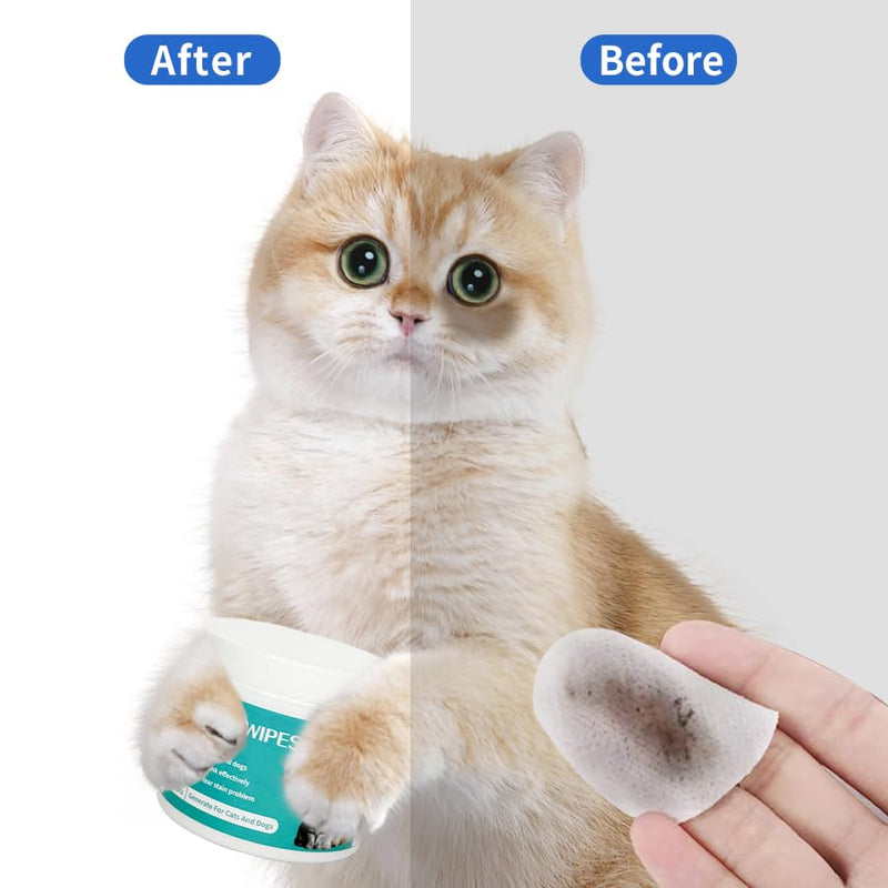 Eyes Wipes for Dogs & Cats - Gently Remove Tear Stain, Eye Debris, Discharge, Mucus Secretions - Coconut Oil Pet Cleaning Grooming Deodorizing Wipes for Eyes, Wrinkle, Face - 100pcs - BeesActive Australia