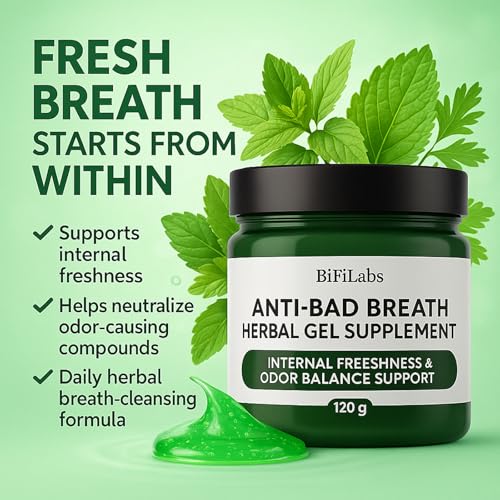 Anti-Bad Breath Herbal Gel – Fresh Breath Support from Within – Daily Herbal Cleansing Gel with Chlorophyll, Peppermint & Parsley – Plant-Based Internal Breath Freshener – 120g