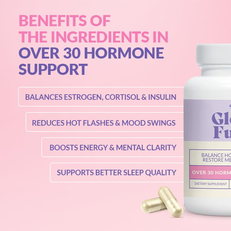 GleeFull Over 30 Hormone Support - Menopause Supplements for Women - Hormone Balance for Women - Hot Flash Relief - Menopause Support 60 Count (Pack of 1) - BeesActive Australia