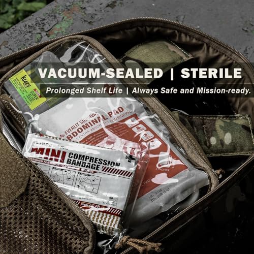 EVERLIT Mini 4 x 6 Inch Emergency Bandage Compression Trauma Pressure Wound Dressing Sterile Vacuum-Sealed for Bleeding Control, Gun Shot, Medical Kit, First Aid IFAK (5) 5