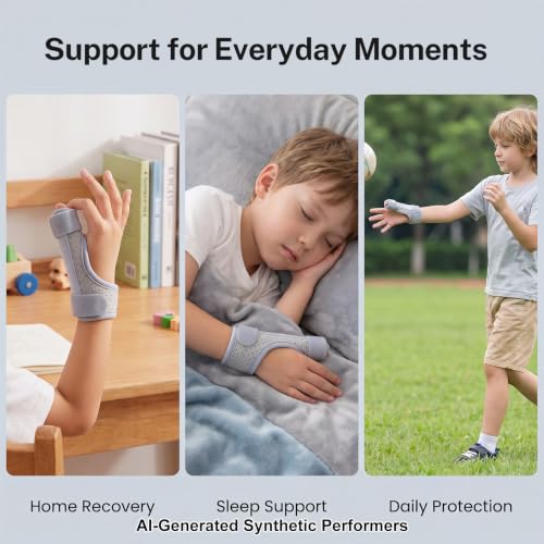 lefeke Kids Thumb Brace Splint Arthritis Pain and Support(Grey-S) Small