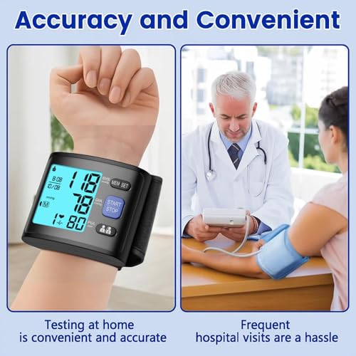 GUAEVER Wrist Blood Pressure Monitor with Backlit LCD Display, FDA Cleared