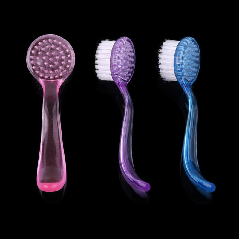Hedgehog Bathing Brush, 3 Pack Small Pets Round Head Cleaning Bath Brush with Lid Super Soft Cleansing Brush Massage Comb for Hedgehog Small Animal Grooming Tool (3 Pack(Blue+Pink+Purple)) 3 Pack(Blue+Pink+Purple) - BeesActive Australia