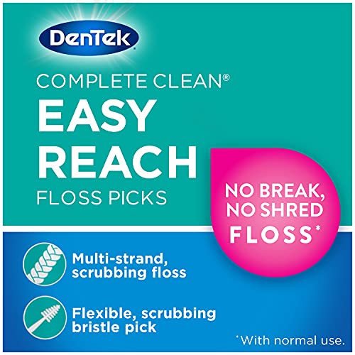 DenTek Comfort Clean Easy Reach Floss Picks | Cleans Back Teeth | 75 Count | 6 Pack | Packaging May Vary 75 Count (Pack of 6)