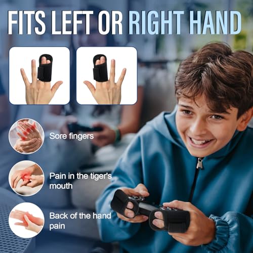 supregear Two Finger Splint Brace (2-Pack), Adjustable Buddy Tape Wrap for Broken and Sprained Middle, Index, Ring, Pinky, Double-Finger Design Sleeve for Injury Joint Support, Black Black (2 pcs)