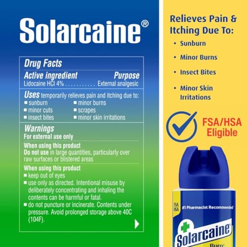 Solarcaine Aloe Sunburn Relief Spray with 4% Lidocaine, 4 oz