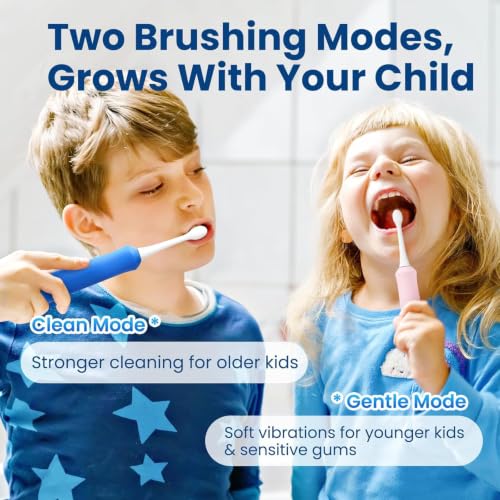 Kids Electric Toothbrush with Voice Encourage, for Ages 3+, Blue