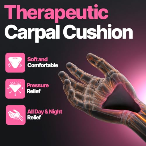 DR. BRACE Adjustable Wrist Brace Night Support for Carpal Tunnel, Doctor Developed, Upgraded with Double Splint & Therapeutic Cushion,Hand Brace for Pain Relief,Injuries,Sprains (S/M Left Hand, Black-Pink) Small/Medium (Left Hand)