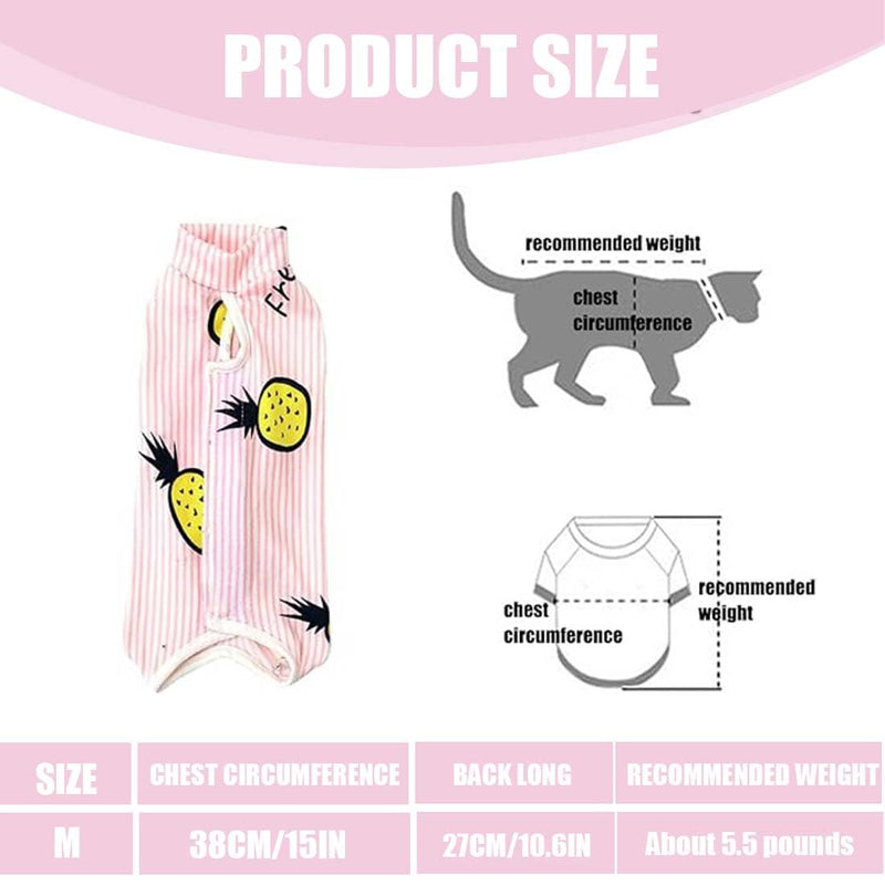 1 Piece Professional Cat Recovery Suit for Abdominal Wounds or Skin Diseases Kitten Surgery Recovery Suit E-Collar Alternative for Cats Dogs Post Surgery (M) - BeesActive Australia