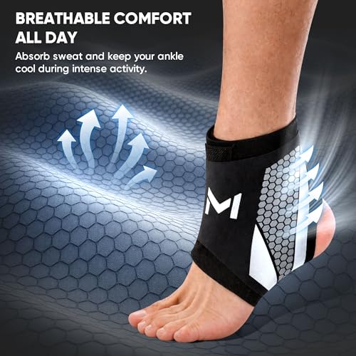 2 Pack Ankle Brace Compression Support for Men Women, Adjustable Lace-Up Ankle Stabilizer with Straps, Breathable Support for Running, Basketball, Gym, Sprained Ankle & Daily Use (Gray)