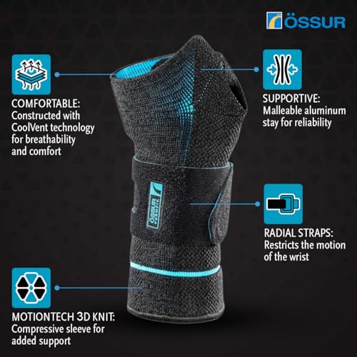 Össur Formfit Pro Wrist Support – Carpal Tunnel Wrist Brace with Adjustable Compression, Aluminum Stay, Breathable Support for Tendonitis, Arthritis, Sprains & Wrist Pain Relief - Left/Medium Medium Left