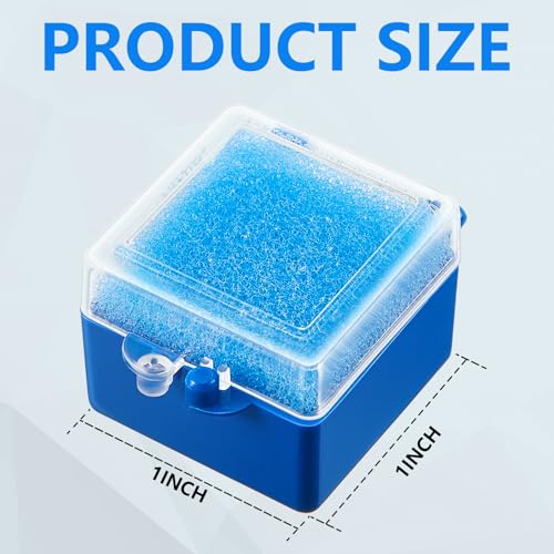 Cinnvoice 100 Count Dental Crown and Bridge Pillow Case with Secure Clasp Transparent Membrane Film Showcase Tooth Box 2" x 2"(Blue,Foam) Blue Foam