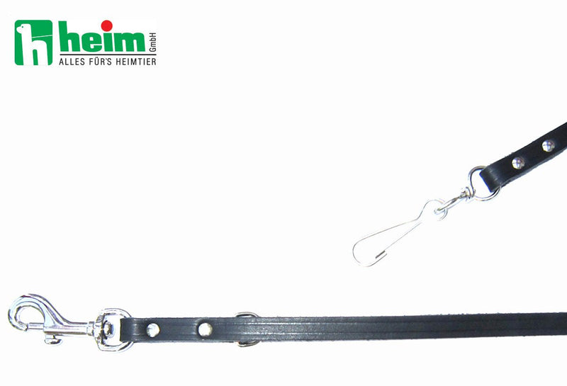Heim 640139842 demonstration leash made of leather, with bolt hook, 3-way adjustable, 10 mm wide, 220 cm long, black - BeesActive Australia