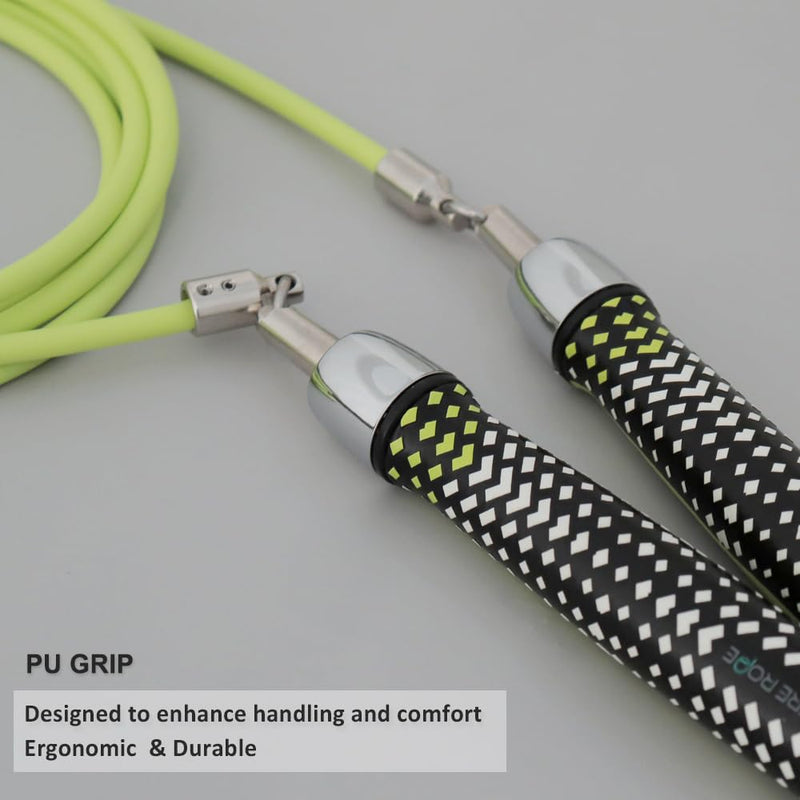 HEREROPE 1/4LB Weighted Jump Rope for Speed, Cardio, Boxing & Workout, Skipping Rope with Ball-bearing, Comfortable & Ergonomic Grip, Tangle Free Cable, Jump Ropes for Men Women Fitness Lemon L - 9'0"(User Height 5'7.5" - 6'0")