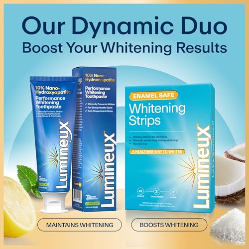Lumineux 10% Nano Hydroxyapatite Whitening Toothpaste (2 Pack) + 2-in-1 Whitening Pen | Peroxide-Free, Enamel-Safe Whitening Without Sensitivity | Fluoride-Free