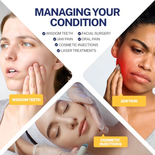 Comfpack Wisdom Teeth Ice Pack Head Wrap After Surgery, 4 Reusable Hot & Cold Therapy Gel Ice Packs for Face Swelling, TMJ, Chin, Oral Pain, Facial Surgery, Jaw Pain, Black