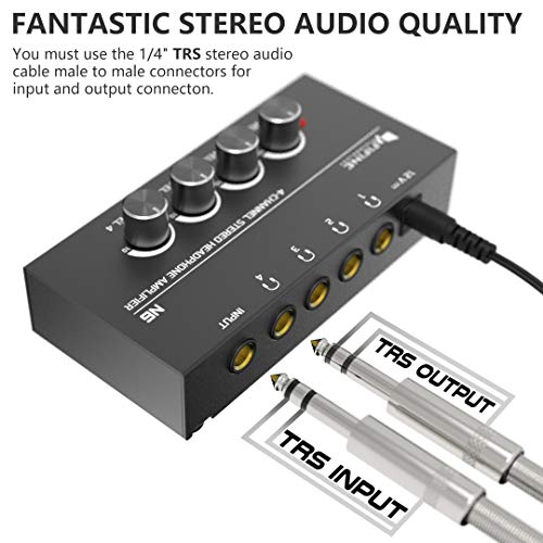 FIFINE N6 4 Channels Metal Stereo Headphone Amplifier for Audio Mixer