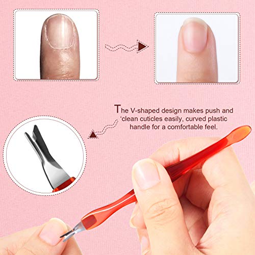 Mudder 30 Pcs Cuticle Cutter, V Shaped Stainless Steel Cuticle Remover Tool