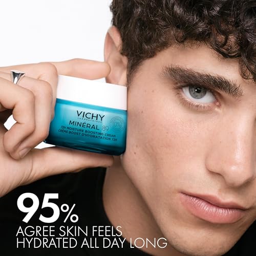 VICHY Mineral 89 Daily Face Moisturizer with Hyaluronic Acid Lightweight Cream for All Skin Types