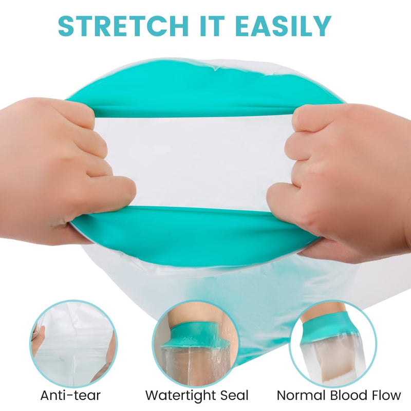 CIVJET Cast Covers for Shower Leg, Waterproof Cast Cover for Showering/Swimming, Cast Protector for Shower Leg Adult, Water Proof Shower Boots for Foot after Surgery, Knee, Ankle, Boot (Diameter-7.9") Reinforced Green - BeesActive Australia