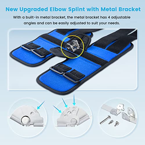 Elbow Splint Brace for Cubital Tunnel Syndrome and Ulnar Nerve Entrapment,New Upgraded with 4 Angles Adjustable,Fixed Elbow,Prevent Excessive Bending,for Men,Women,fits Left and Right Arm - S