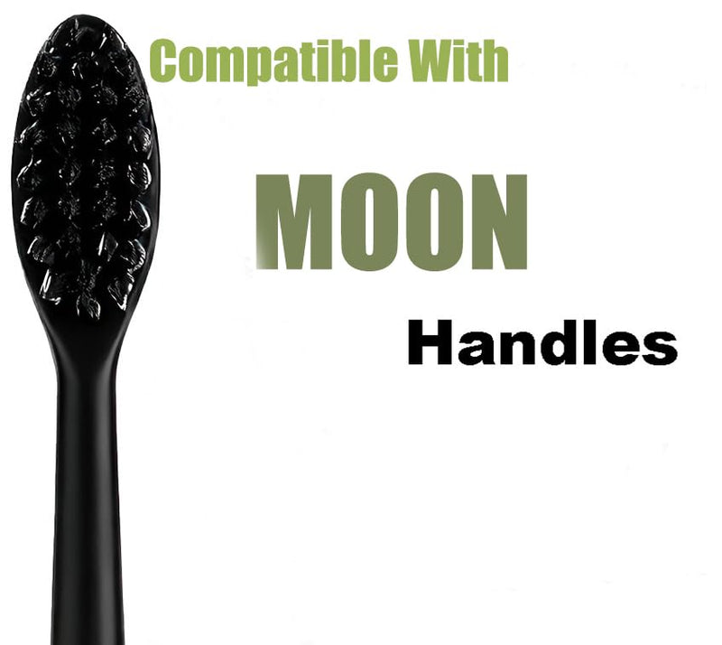 Toothbrush Replacement Heads for Moon Electric Toothbrush Adults, Black, 10 Pcs 10 Black