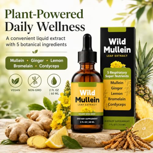 Airovine Wild Mullein Drops for Lungs, 60ml,Mullein leaf extract Airovine