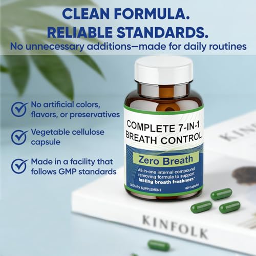 Zero Breath Capsules, Zero Breath 7 in 1 Bad Breath Solution with Organic Chlorophyllin, Natural Mint Extract, Magnesium Citrate and More
