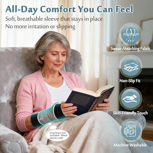 Hand Sock for Splint, Wrist Brace Liner & Arm Sock for Under Splint, Compression Sleeve for Hand Brace with Thumb Support, Cast Liner Sleeve for Wrist, Elbow & Arm Night Splint (Medium) | Compression Sleeve for Hand with Thumb Support, Cast Liner Sleev...