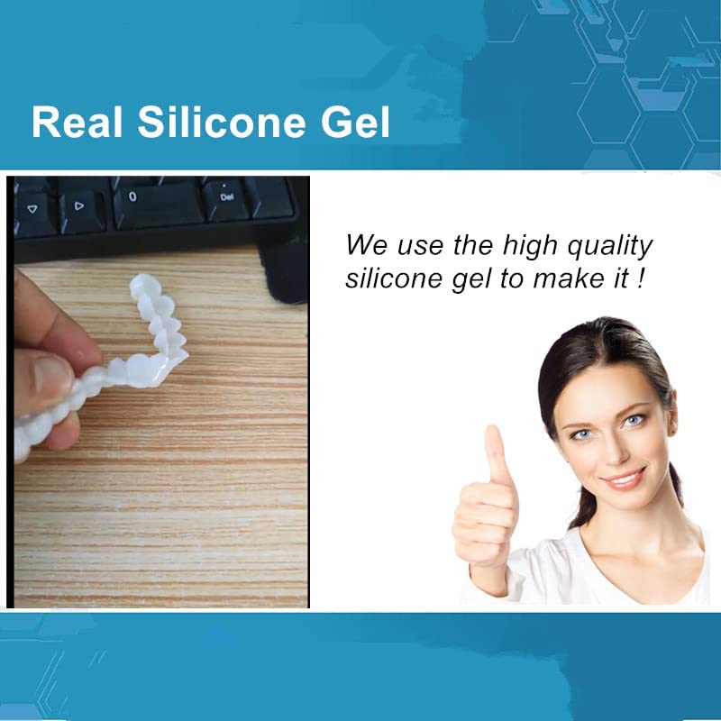 Big Size Silicone Gel Snap on Perfect Smile Cosmetic Teeth Tooth Cover Bleach Whitening Brace with Storage Box