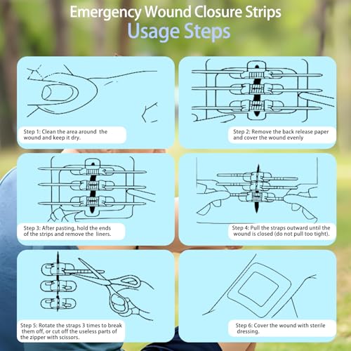 29 Pack Wound Closure Strips, FSA Eligible HSA Items,4 Types Zip Emergency Stitch Butterfly Bandaids Without Suture, Stitchless & Painless Laceration Closure Kit Wound Closures Device