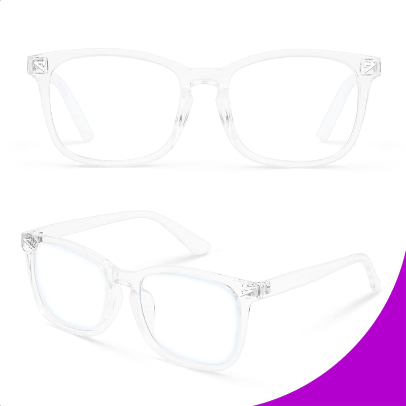 VISOONE Blue Light Blocking Glasses Square with Anti Computer Glare for Gaming Women and Men MONTANA Clear - BeesActive Australia