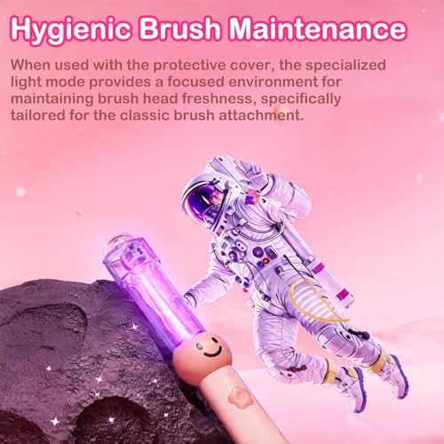 Kids U-Shaped Electric Toothbrush with 6 Brush Heads, Automatic 360° Sonic Cleaning, 3 Modes, IPX7 Waterproof, Cute Cartoon Design, Ages 6-12 (Pink) Pink