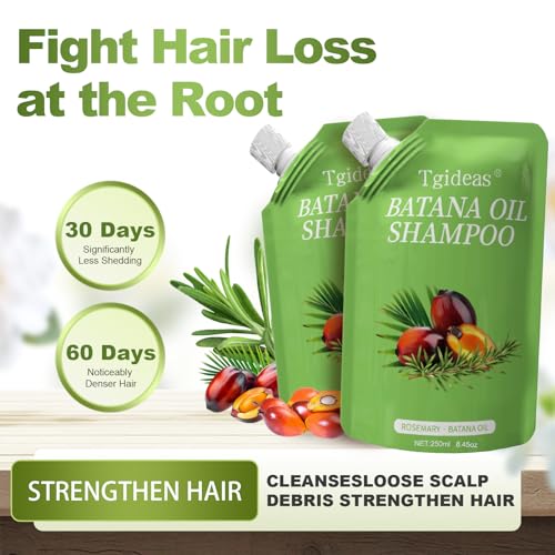 Tgideas Batana Oil Rosemary Shampoo for Hair Growth, Thinning Hair, 2 Pack
