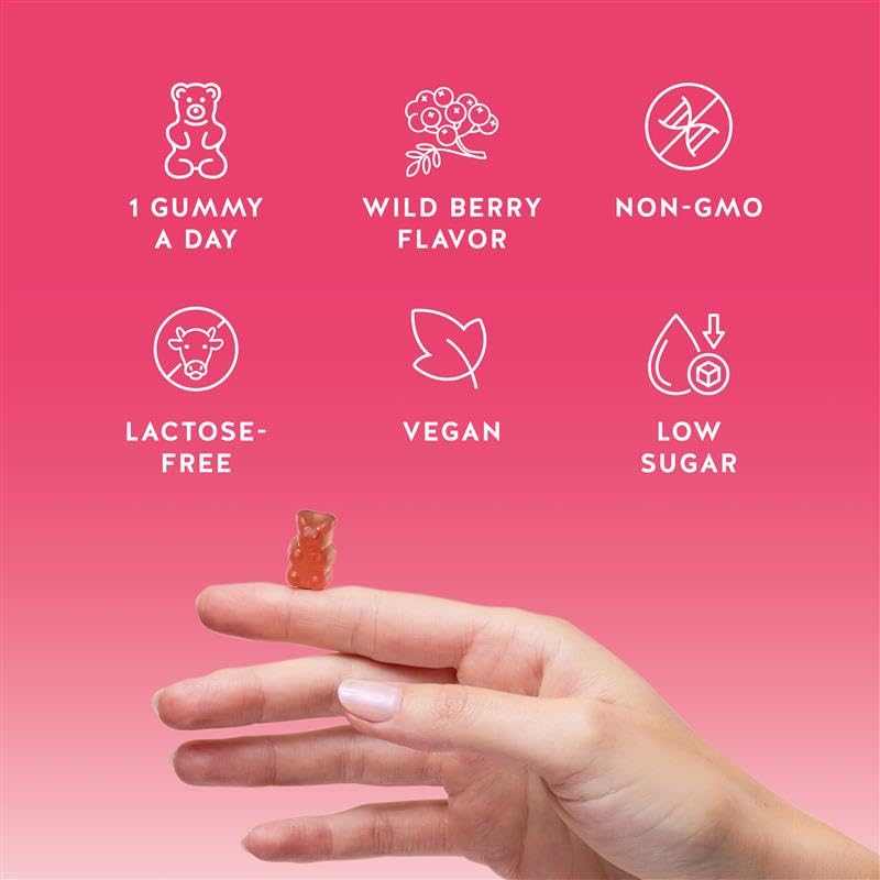 Bears with Benefits Biotin 5,000 mcg Hair Growth Gummies | Complete beauty formula with Vitamins C & E, Zinc and Iodine to support healthy hair, glowing skin and stronger nails. 60 Count (Pack of 1)