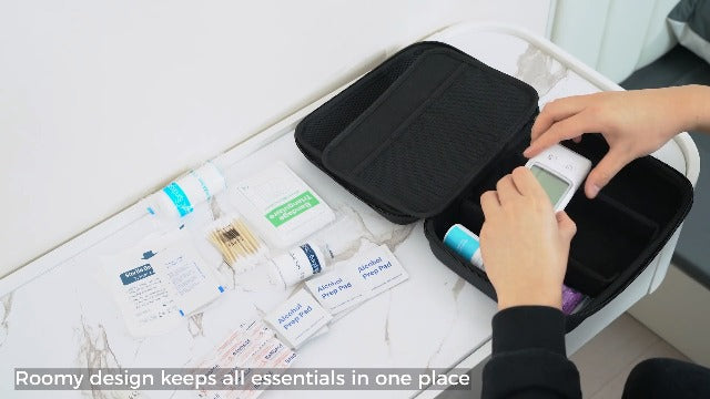 ProCase Diabetes Travel Case for Diabetic Supplies -Black Large Storage Case(10.5" x 8.5" x 2.8") Black