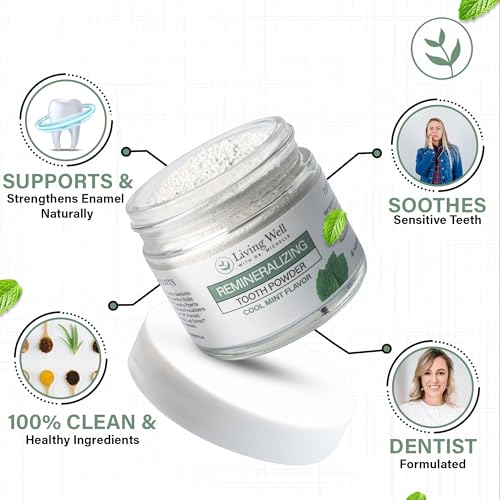 Living Well with Dr. Michelle Remineralizing Tooth Powder, Cool Mint Remineralizing - Cool Mint