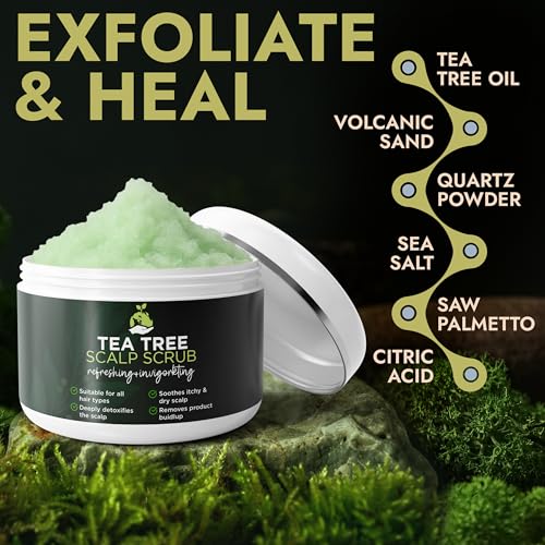 Tea Tree Scalp Scrub with Tea Tree Oil for Itchy & Dry Scalp, Reduce Flakes Pack of 1