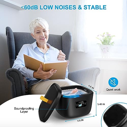 Ultrasonic Retainer Cleaner for Invisalign, Denture, Mouth Guard, Aligner, Toothbrush Head, 43kHz Newly Upgraded Ultrasonic Retainer Cleaner Machine, UV Ultrasonic Jewelry Cleaner with 255ML