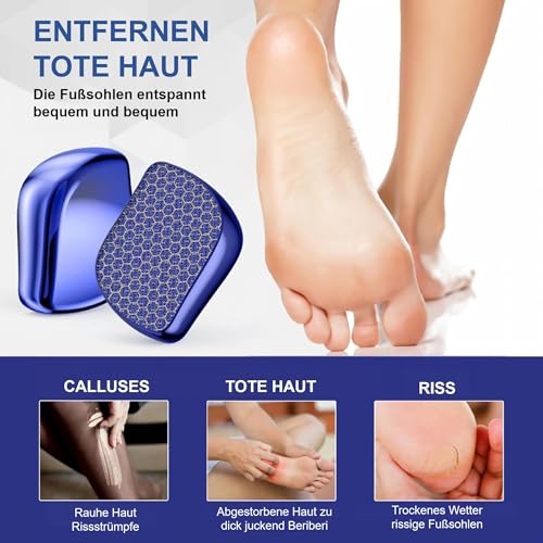 Foot File, Nano Glass Callus Remover, Portable Professional Foot Beauty Care Tool, can be Used for Wet/Dry Cracked feet, Painless Foot File for Dead Skin, Foot calluses, and Foot cuticles - Blue