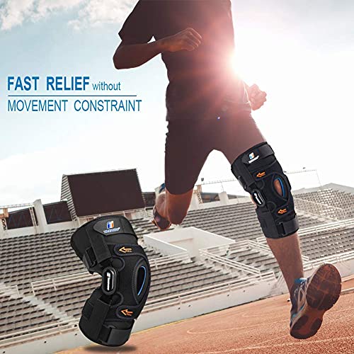 TIMTAKBO Medium Hinged Knee Brace for Meniscus Tear with Side Stabilizers Black
